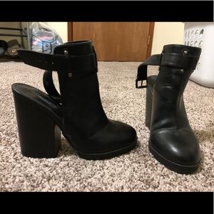 Open heel booties